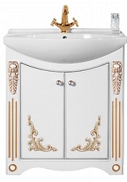 Водолей Мебель для ванной "Кармен 85" 2 двери, белая/золото – фотография-2